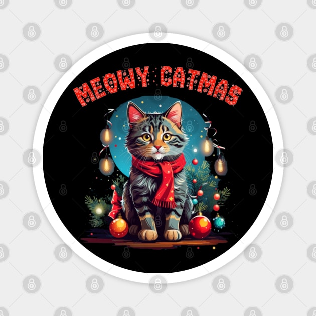 meowy catmas Magnet by sukhendu.12